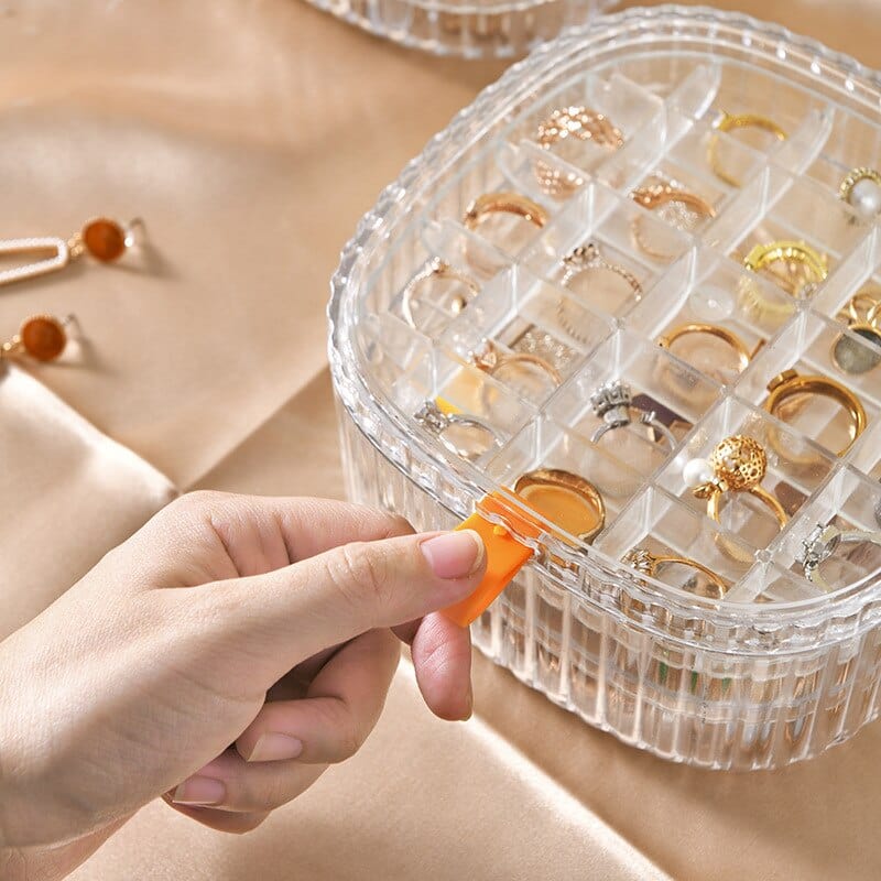 Transparent Jewelry Storage Box with Multiple Compartments