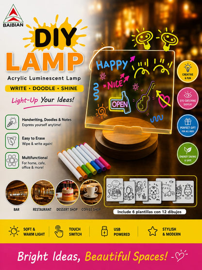 DIY Acrylic LED Message Board with USB Light & Color Markers