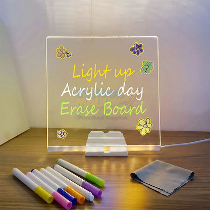 DIY Acrylic LED Message Board with USB Light & Color Markers